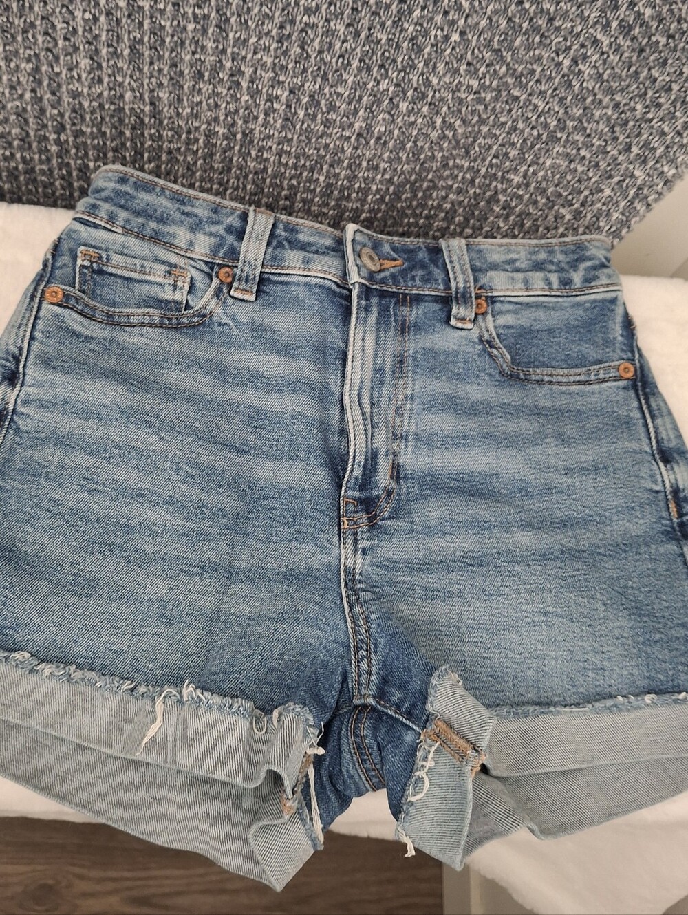 American Eagle Outfitters Light Blue Stretch Denim Shorts